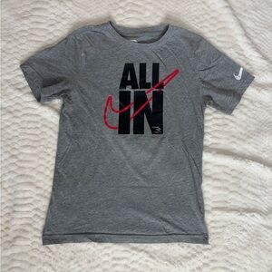 Nike Kids Gray and Red Graphic Tee